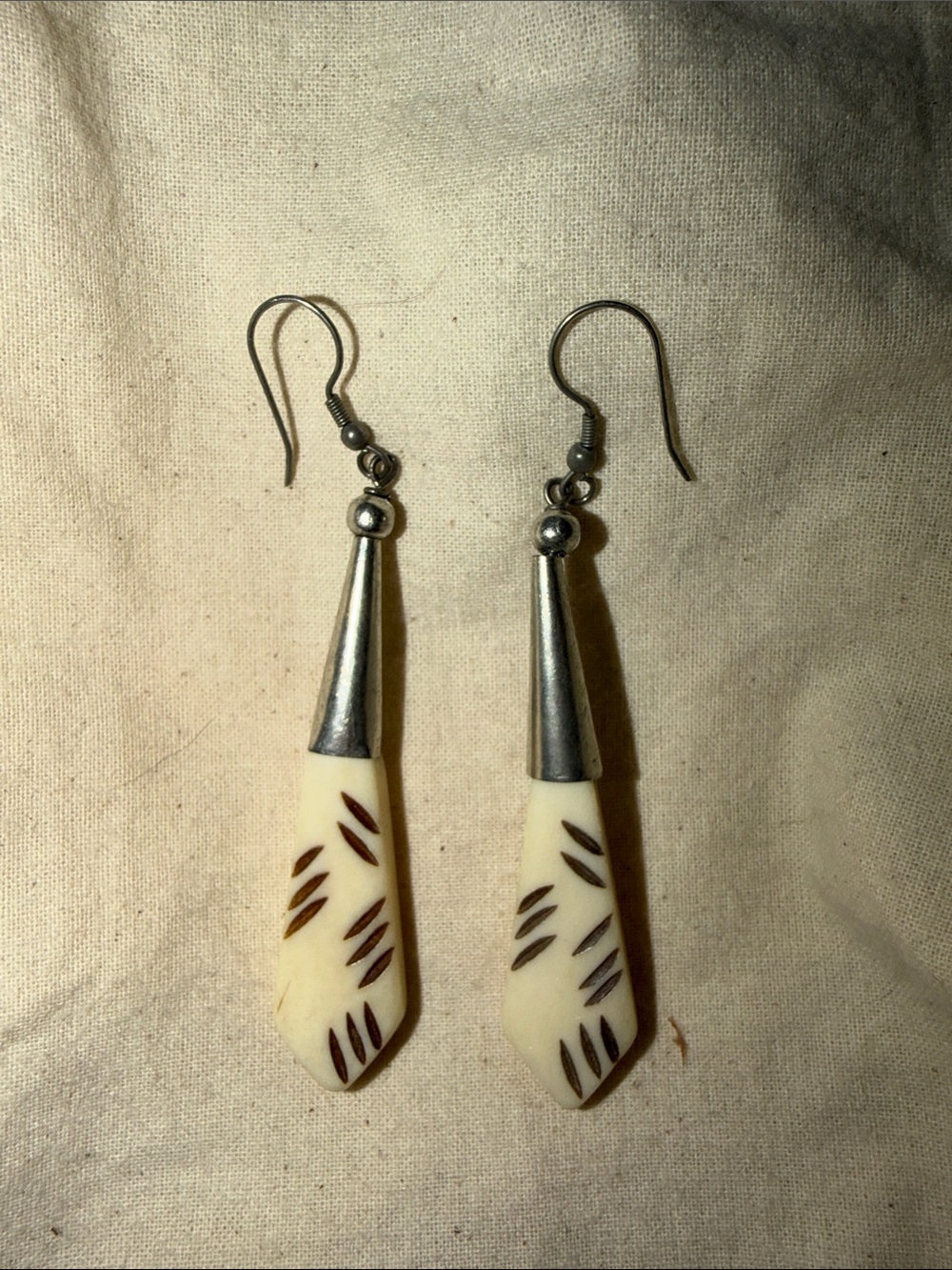 Noonday Handcrafted Cream and Silver Drop Earrings - Women's Jewelry